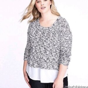 NWT LANE BRYANT Gray and White Knit Sweater.....SIZE:18/20